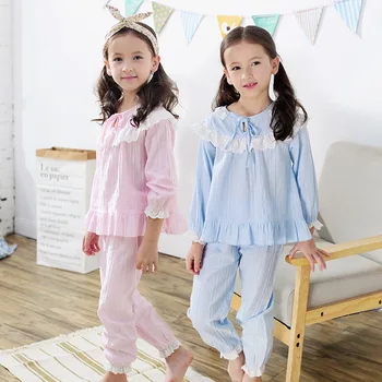 Zīmols Bērnu Pidžamas Komplekts Meitenēm Pidžamas Kokvilnas Sleepwear Uzvalku ar garām Piedurknēm Mājas Apģērbs Bērniem Pidžamas 3-10y
