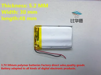 (bezmaksas piegāde)(2pieces/lot)523048 800mah litija - polimēru baterija kvalitātes preces kvalitāti CE, FCC, ROHS sertifikācijas iestāde