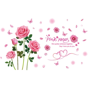 [shijuekongjian] Parīzes Torņa Ēkas Sienas Uzlīmes DIY Rozes Ziedi Sienas Uzlīmes Dzīvojamā Istaba Kāzu Mājas Apdare