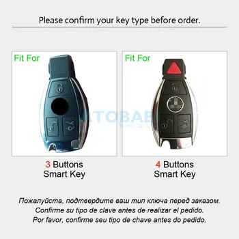 Ādas Automašīnas Atslēgas, Gadījumā, Mercedes Benz E Klases C260 AMG Keychain Turētāju Smart Keyless Tālvadības Pults Vāciņu Aizsargs Piederumu Soma