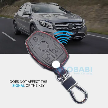 Ādas Automašīnas Atslēgas, Gadījumā, Mercedes Benz E Klases C260 AMG Keychain Turētāju Smart Keyless Tālvadības Pults Vāciņu Aizsargs Piederumu Soma