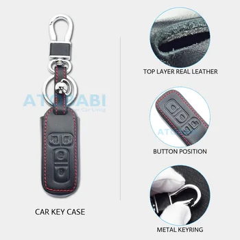 Ādas Automašīnas Atslēgas Vāks Honda N BOX NBOX N-KĀRBA+ plus N Vagonu N-Viens 4 Pogas Smart Keychain Turētājs Tālvadības Aizsargātu Gadījumā