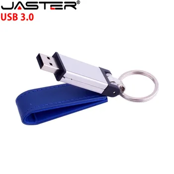 Ādas Keychain USB 3.0 Flash Drive 4GB 8GB 16GB 32GB 64GB, 128GB Dāvanas, Pildspalva Diskus High Speed Atmiņas karti memory Stick Reālās Spējas U Diska