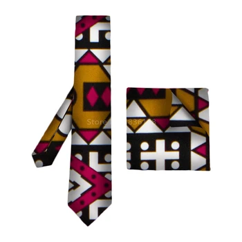 Āfrikas Ankara Kokvilnas Saites Izdilis Vīriešiem 2gab Kaklasaiti+Kvadrātveida Šalle Tērpi Zeķubikses Biznesa Kravates Platums Līgavainis Apģērbu Aksesuāri