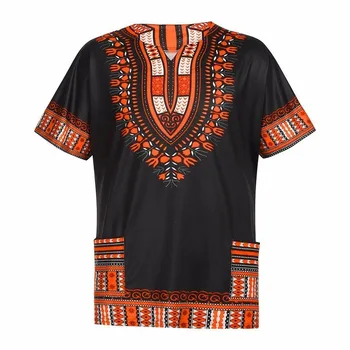 Āfrikas Homme Dashiki T-krekls Vīriešiem Ankara Tradicionālo Drukāto Tee Tautas Custom Topi Apģērbi Bagāts Bazin Streetwear Nigērijas Tērpiem