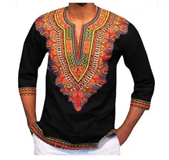 Āfrikas Krekli Dashiki Dizaina Āfrikas Drēbes Vīriešiem Tradicionālo Etnisko Vintage Bohēmijas Pavasara Vasaras Kreklu Izšūšana Apģērbi