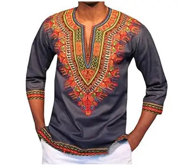 Āfrikas Krekli Dashiki Dizaina Āfrikas Drēbes Vīriešiem Tradicionālo Etnisko Vintage Bohēmijas Pavasara Vasaras Kreklu Izšūšana Apģērbi