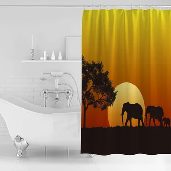 Āfrikas Saulrieta Zilonis Personības Dzīvnieku Zilonis Modelis Tēma Dušas Aizkars