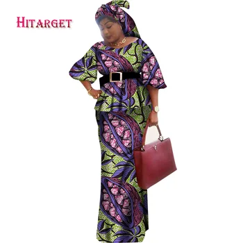 Āfrikas Sieviete, Apģērbu 2 Gabals Komplekti ar Galvu, Tie Taisni Svārki Komplekti Dashiki Drukāt Kultūru un Svārki Komplekti Āfrikas Drēbes WY1638