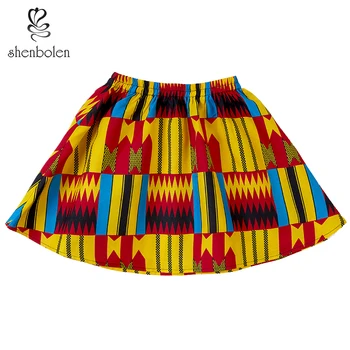 Āfrikas drēbes bērniem kokvilnas materiālu T-krekls+ Svārki +Galvas Kopa āfrikas Bērniem Drēbes dashiki āfrikas modes drēbes bērniem