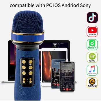 Ātra Piegāde Karaoke Mikrofons Bezvadu Dziedāšanas Mašīna Ar Bluetooth Portable Speaker Rokas Mic Atbalsta Duets Tālrunis/PC