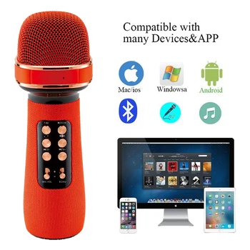 Ātra Piegāde Karaoke Mikrofons Bezvadu Dziedāšanas Mašīna Ar Bluetooth Portable Speaker Rokas Mic Atbalsta Duets Tālrunis/PC