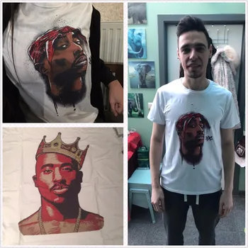 Āzijas izmēru Vīriešu, Sieviešu Drukāt Tupac 2pac T-krekls ar Īsām piedurknēm O-veida Kakla Balts T Hip Hop Laupījums harajuku Streetwear T krekls