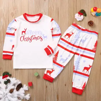 Ģimenes Ziemassvētku Ģimenes Saskaņošanas Pidžamas Komplekts Drēbes 2020. Gadam Ziemsvētki Puse Drēbes Pieaugušo Bērnu Pidžamas komplekts Kokvilna Baby Romper Sleepwear