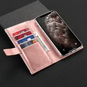 Īstas Ādas Maks Case for Samsung S20 Ultra S10 Plus S8 Slim Tālrunis Soma Kartes Turētāju Premium Rāvējslēdzēju Flip Cover Galaxy S9