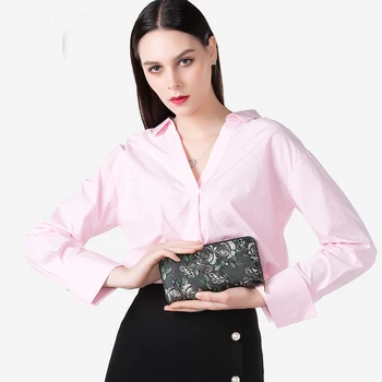 Īstas Ādas Sieviešu Maks 3D Rožu luksusa dizaineru kabatas augstas kvalitātes sieviešu Maku portfel damski īstas ādas maks