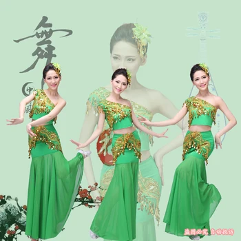 Ķīnas Mazākumtautību Kostīmi Dai Valsts Kleitu Sieviešu Ķīnas Tautas Tērps Apģērbu Seno Tradicionālo Ķīniešu Deju Kostīms