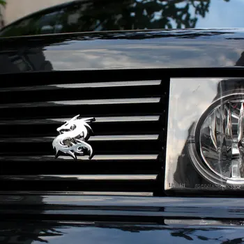 Ķīniešu Pūķis Totem Kylin Unicorn Dzīvnieku Cinka Sakausējuma Hroma Metāla Car Styling Emblēmas Nozīmīti 3D Uzlīmes Decal Nulles Vietas Vāciņu
