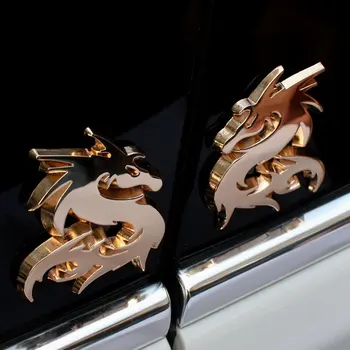 Ķīniešu Pūķis Totem Kylin Unicorn Dzīvnieku Cinka Sakausējuma Hroma Metāla Car Styling Emblēmas Nozīmīti 3D Uzlīmes Decal Nulles Vietas Vāciņu