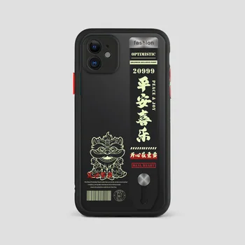 Ķīniešu Stilā Turētājs Aproce Phone Gadījumā iphones7 8 X XR XS 11Pro Max Ķīniešu Rakstzīmes uz Mobilajiem Tālruņiem Piederumi