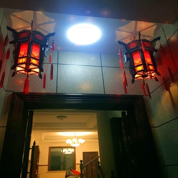 Ķīniešu stila Koka koka, antikvariāts, laternas, kulons gaismas skrūvēm laternu balkons koridora gaismas precējies kulons lampas ZS79