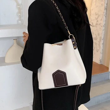 ķēdes Tote Kausa soma ir 2021. Modes New Augstas kvalitātes PU Ādas Sieviešu Dizainers Rokassomu Ceļojumu Plecu Messenger Bag