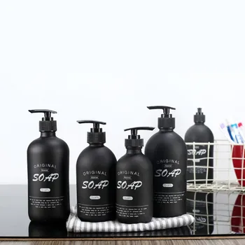 Šķidro Ziepju Dozatoru 500ml Melna Stikla Vannas Šampūns Skandināvijas Ceļojumu Uzglabāšanas Pudele Šķidruma Losjons Uzglabāšanas Pudele