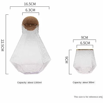 Ūdens Tējkanna Stikla Krūzes Ziemeļvalstu Ģeometriskā Stikla Aukstā Ūdens Krūze Uzstādīt Kausa Dzeršanas Trauki Vienkāršām Sadzīves Sulu Katlā Ūdens Krūzi