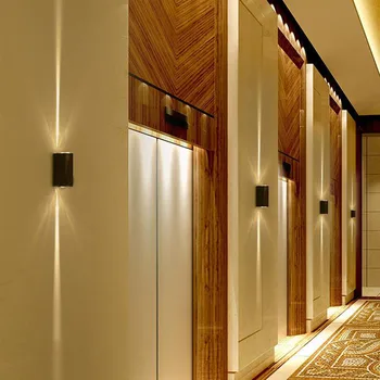 Ūdensizturīgs Radošo staru gaismas efektu 6W iekštelpu āra Led Sienas Lampas modernās Alumīnija hotel KTV bārs fona dekoratīvās sienas