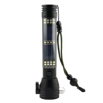 ūdensizturīgs 2000 Spilgti Gaismas DIOŽU Lukturīti, Saules Powered & USB Lādējamu 18650 lāpu gaismā Self-defense āmuru